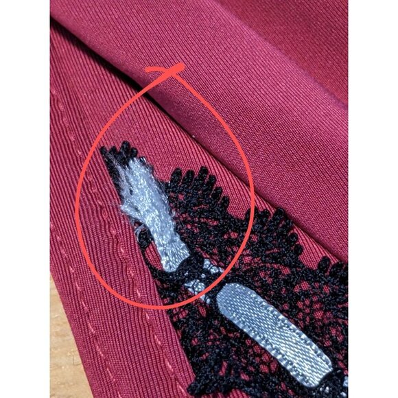 Coquette Bustier Deep Magenta Red Black Lace Boned Sexy Goth Burlesque - Picture 6 of 6